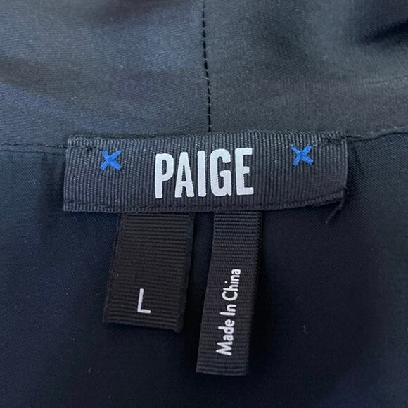 Paige Dijon Women's Black Short Futter Sleeve V Neck Wrap Bodysuit Blouse Top L - Picture 3 of 4